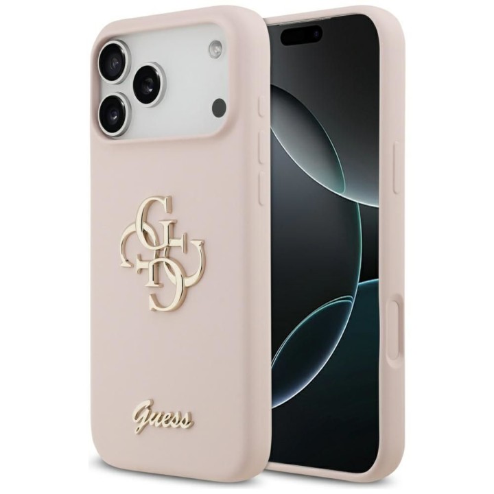 GUESS чехол для IPHONE 17 Pro Max GUHCP17XSC4GSMP (Silicone W/ Big 4G Script) розовый