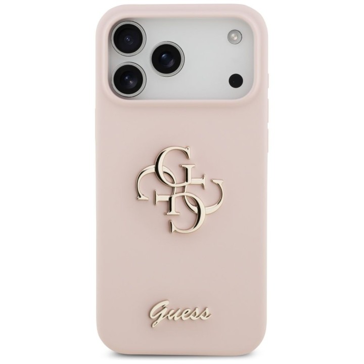 GUESS чехол для IPHONE 17 Pro Max GUHCP17XSC4GSMP (Silicone W/ Big 4G Script) розовый