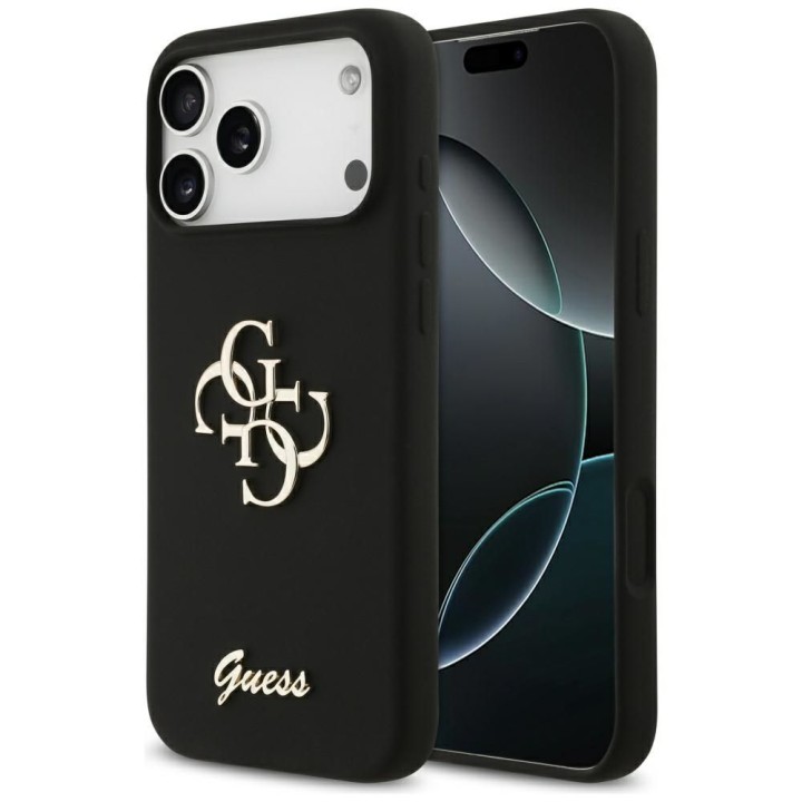 GUESS чехол для IPHONE 17 Pro Max GUHCP17XSC4GSMK (Silicone W/ Big 4G Script) черный