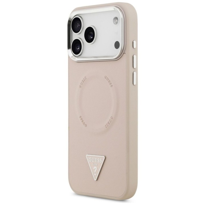 GUESS case for IPHONE 17 Pro compatible with MagSafe GUHMP17LPSDTSCMP (PU W/ Triangle Logo) pink
