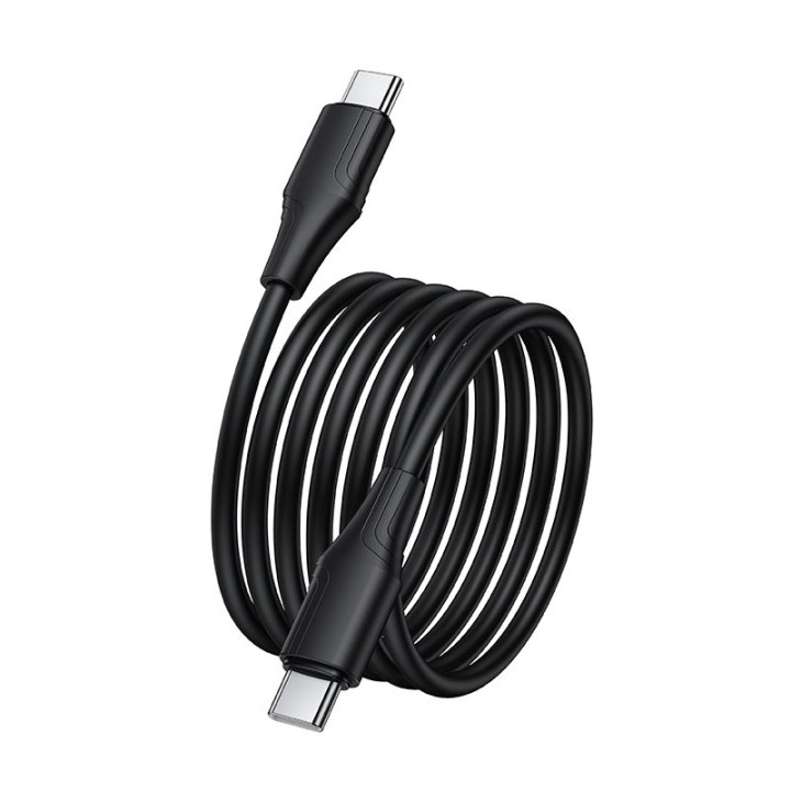 Кабель USB-C – USB-C Hoco 3A 60W Силіконовий 1 m X124 чорний