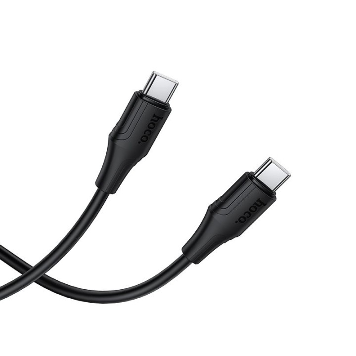 Cable USB C to USB C Hoco 3A 60W silicone 1 m X124 black