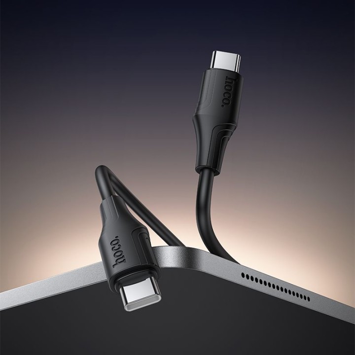 Кабель USB-C – USB-C Hoco 3A 60W Силіконовий 1 m X124 чорний