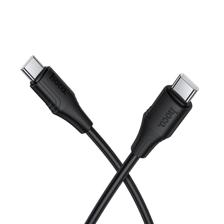 Кабель USB-C – USB-C Hoco 3A 60W Силіконовий 1 m X124 чорний