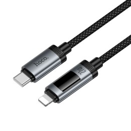 Кабель USB-C – Lightning Hoco PD 27W 1,2 m с дисплеем U148 черный