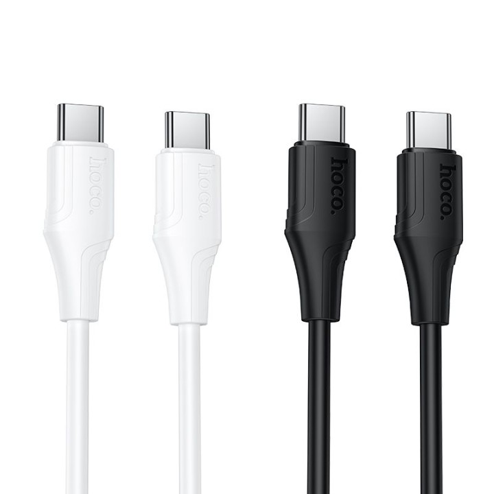 Cable USB C to USB C Hoco 3A 60W silicone 1 m X124 white