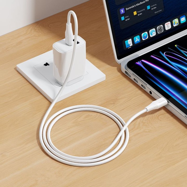 Cable USB C to USB C Hoco 3A 60W silicone 1 m X124 white