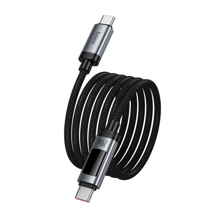 Кабель USB-C – USB-C Hoco PD 6A 240W 1,2m с дисплеем U148 черный