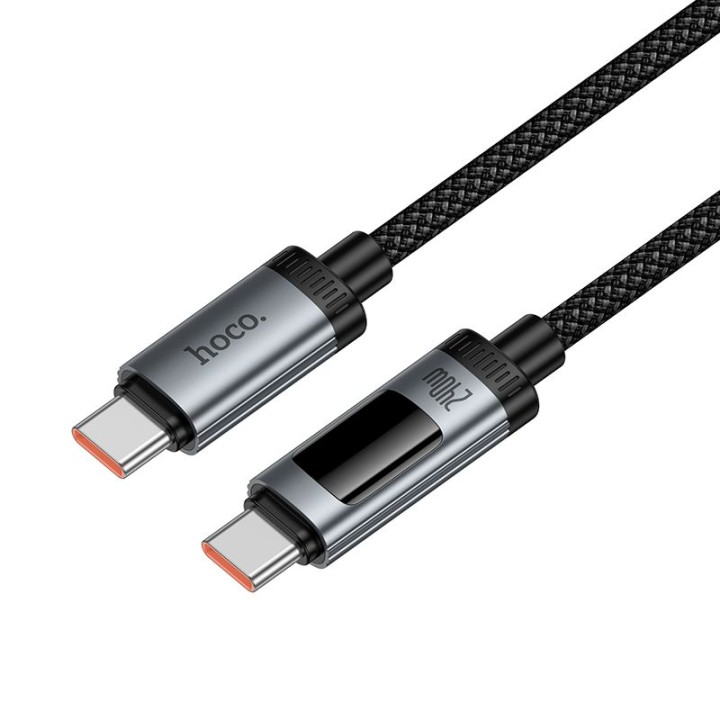 Кабель USB-C – USB-C Hoco PD 6A 240W 1,2m з дисплеєм U148 чорний
