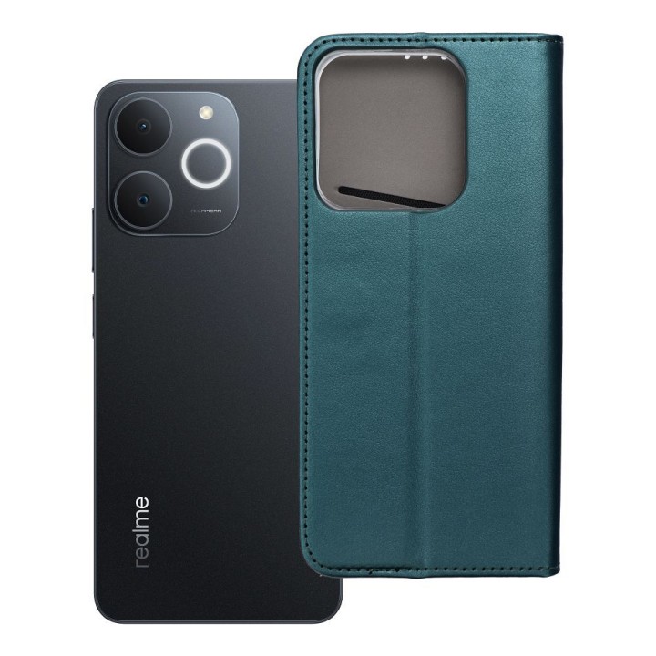 Чохол з клапаном для Realme NOTE 70 Smart Magneto темно-зелений