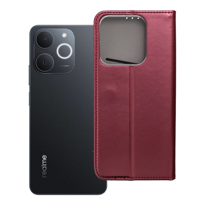 Чохол з клапаном для Realme NOTE 70 Smart Magneto бордовий