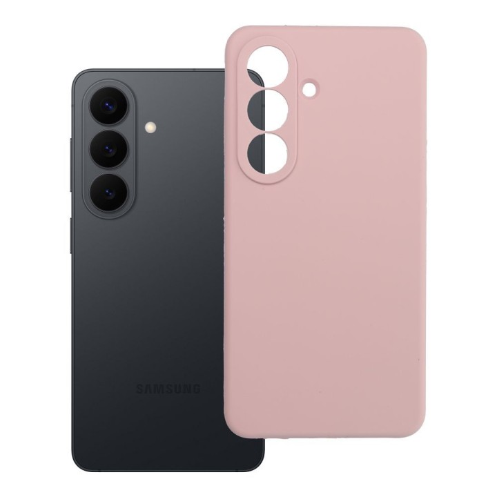 Чехол для Samsung S26 Silicone 2mm (camera protection) пудрово-розовый