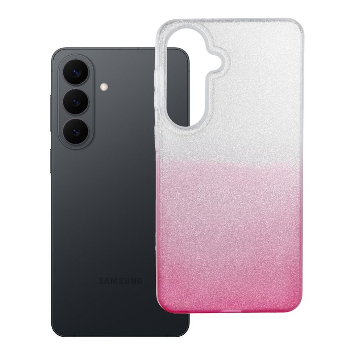 Чехол для Samsung S26 PLUS Shining прозрачный розовый