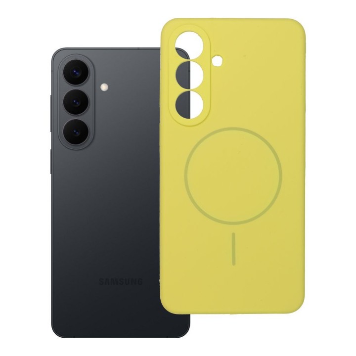 Case for Samsung S26 PLUS Silicone 2mm (camera protection) compatible with MagSafe yellow