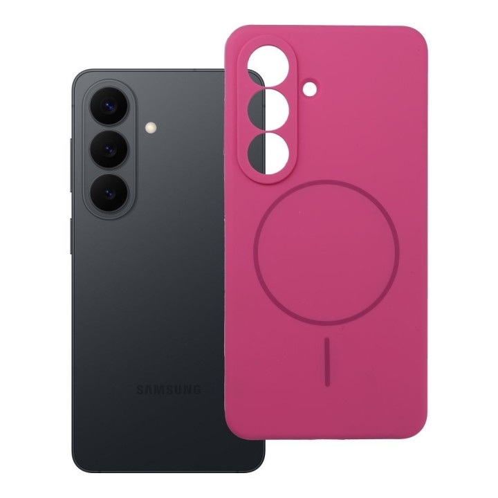 Case for Samsung S26 Silicone 2mm (camera protection) compatible with MagSafe pink