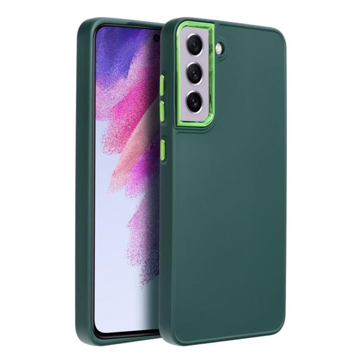 Etui na Samsung S21 FE Frame zielone