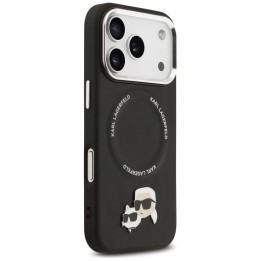 KARL LAGERFELD case for IPHONE 17 Pro compatible with MagSafe KLHMP17LPSMLRKCK (PU K&C Pins) black