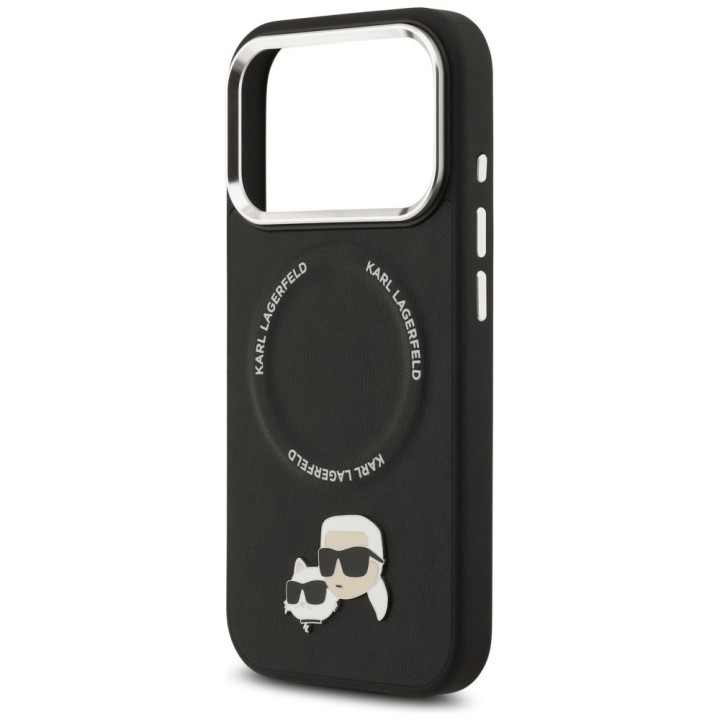KARL LAGERFELD чехол для IPHONE 17 Pro совместимый с MagSafe KLHMP17LPSMLRKCK (PU K&C Pins) черный