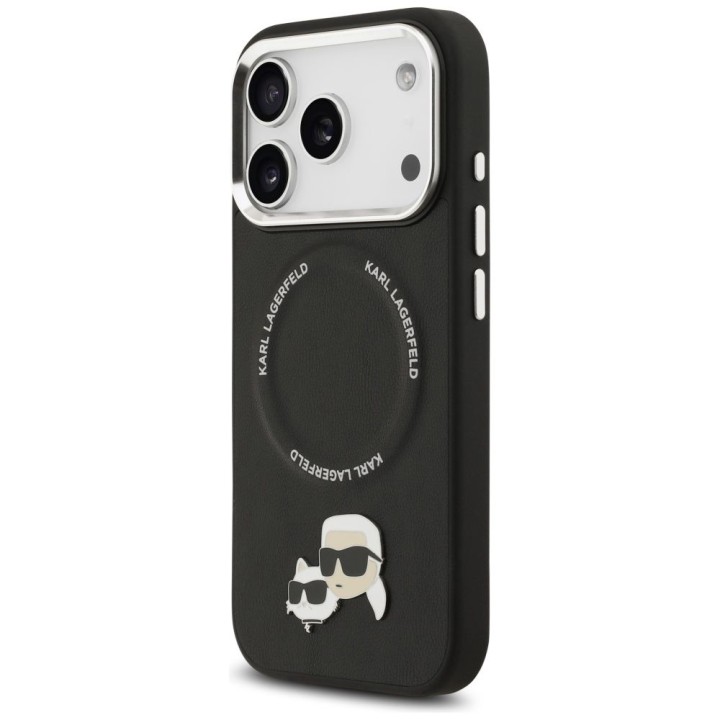 KARL LAGERFELD чехол для IPHONE 17 Pro совместимый с MagSafe KLHMP17LPSMLRKCK (PU K&C Pins) черный