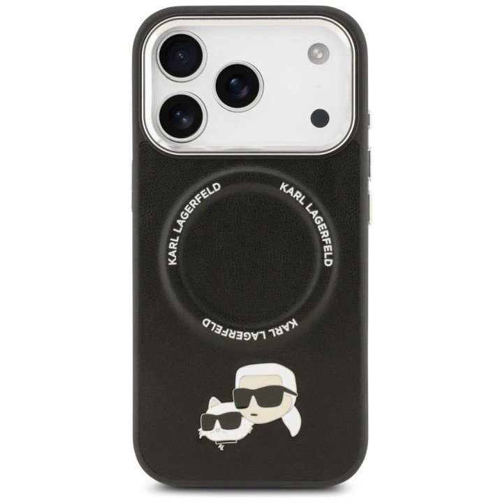 KARL LAGERFELD чехол для IPHONE 17 Pro совместимый с MagSafe KLHMP17LPSMLRKCK (PU K&C Pins) черный