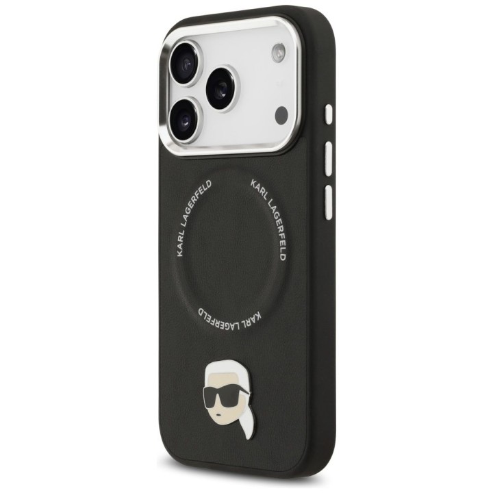KARL LAGERFELD чехол для IPHONE 17 Pro совместимый с MagSafe KLHMP17LPSMLRKLK (PU Karl Pin) черный