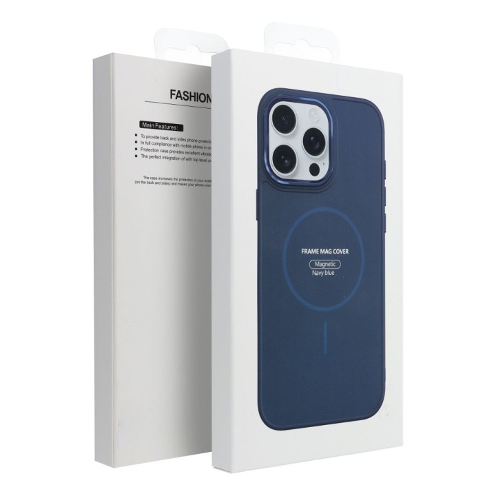 Чохол для Samsung S26 PLUS Frame Mag Cover сумісний із MagSafe темно-синій