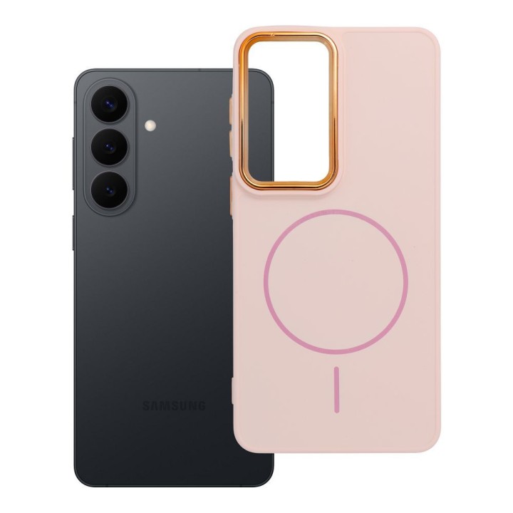 Etui na Samsung S26 PLUS Frame Mag Cover zgodne z MagSafe pudrowy róż