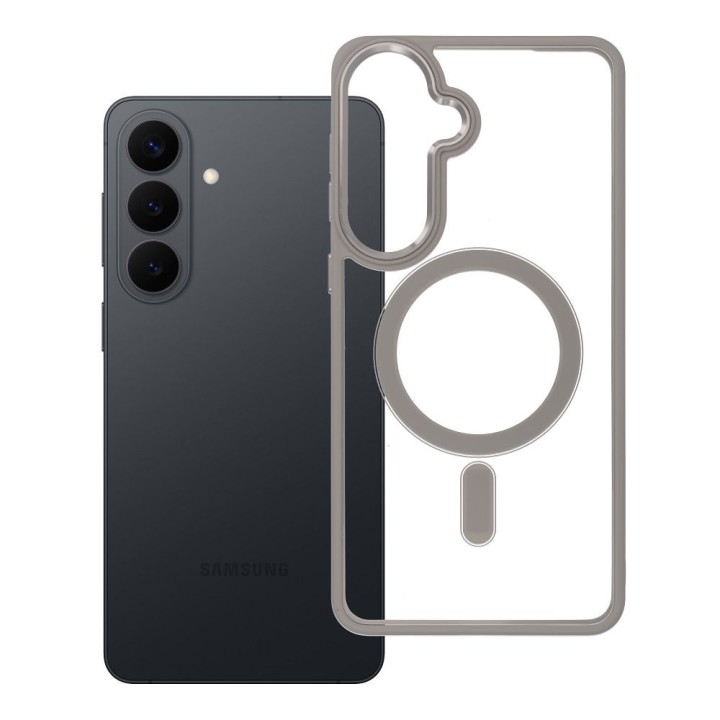 Case for Samsung S26 PLUS Color Edge Mag Cover compatible with MagSafe titanium grey