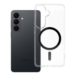 Чехол для Samsung S26 Drop Glue Colorful Ring Mag Cover совместимый с MagSafe черный