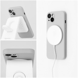 Case for Samsung S26 PLUS Silicone Mag Cover compatible with MagSafe (camera protection) titanium grey