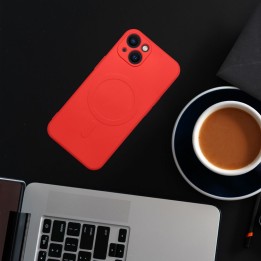 Case for Samsung S26 PLUS Silicone Mag Cover MagSafe compatible (camera protection) red