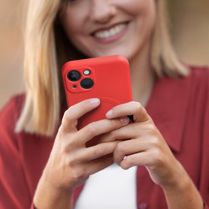 Etui na Samsung S26 PLUS Silicone Mag Cover zgodne z MagSafe (camera protection) czerwone