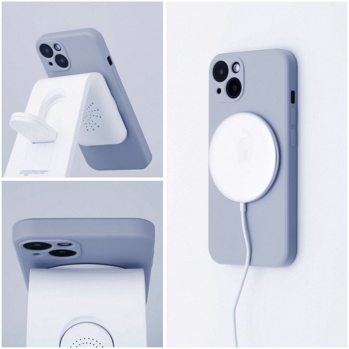 Case for Samsung S26 PLUS Silicone Mag Cover compatible with MagSafe (camera protection) light blue