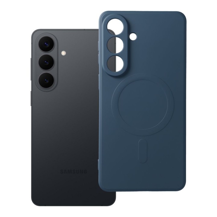 Чехол для Samsung S26 PLUS Silicone Mag Cover совместимый с MagSafe (camera protection) синий
