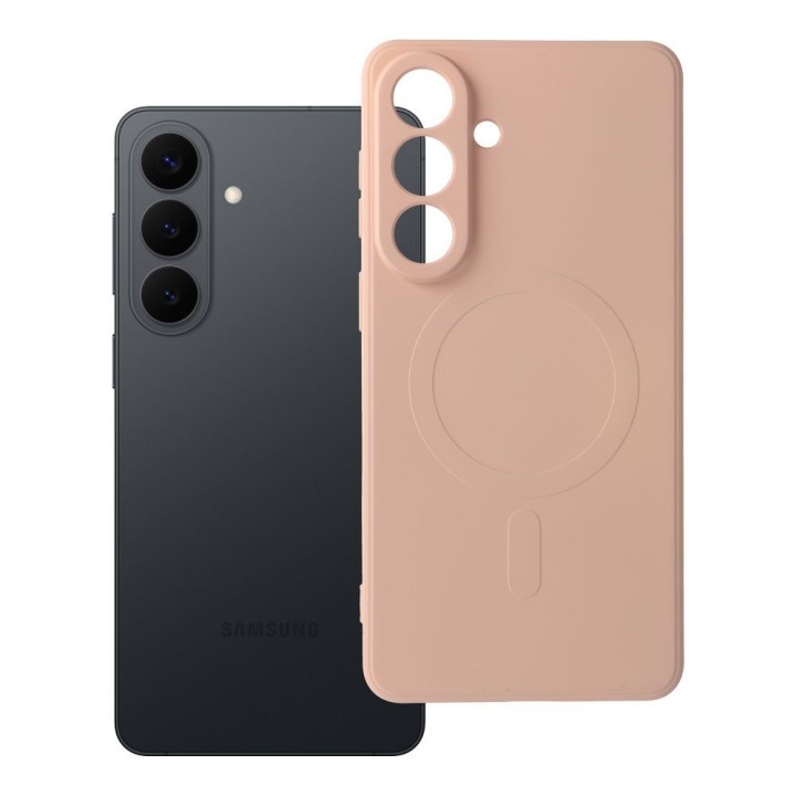 Чохол для Samsung S26 PLUS Silicone Mag Cover сумісний з MagSafe (camera protection) рожевий