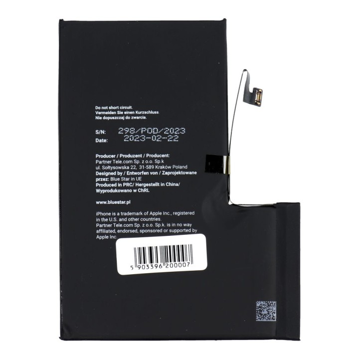 Bateria do iPhone 12 PRO MAX 3687 mAh Blue Star HQ