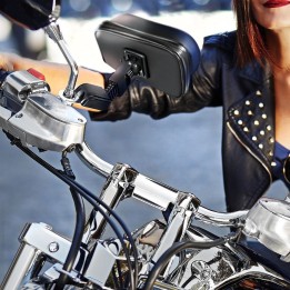 Uchwyt motocyklowy na zamek wodoodporny z daszkiem ( 6,4" - 8" ) czarny