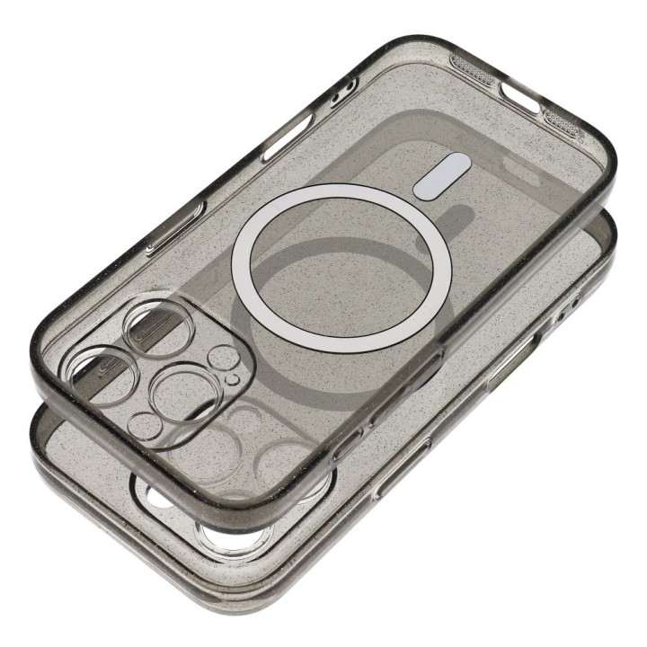 Чехол для Samsung S26 PLUS Clear Mag Cover - Glitter (Str / Camera Protection) совместимый с MagSafe черный glitter