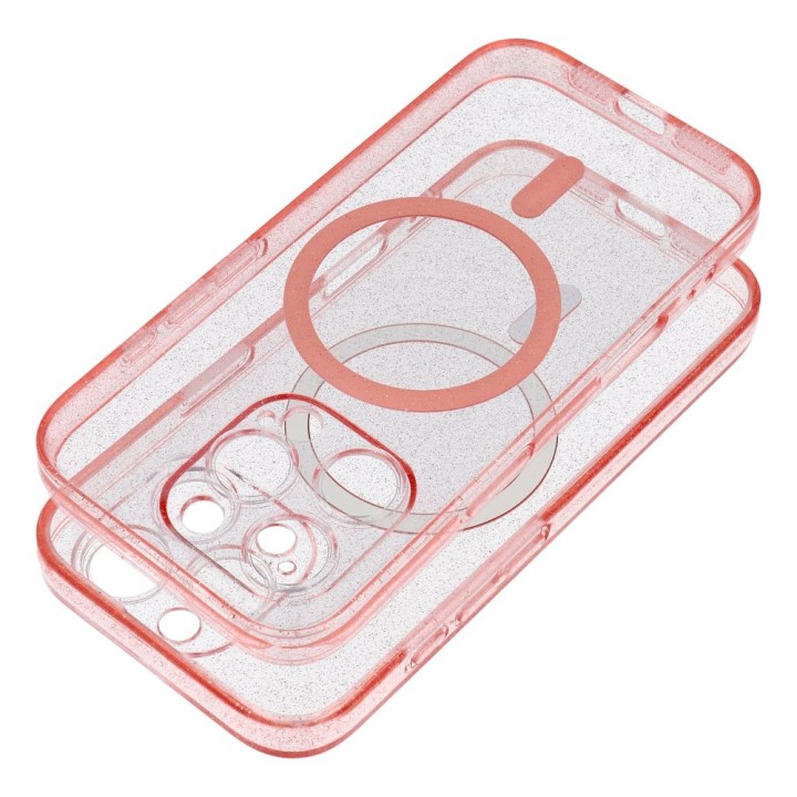 Чохол для Samsung S26 Clear Mag Cover - Glitter (Str / Camera Protection) сумісний з MagSafe рожевий glitter