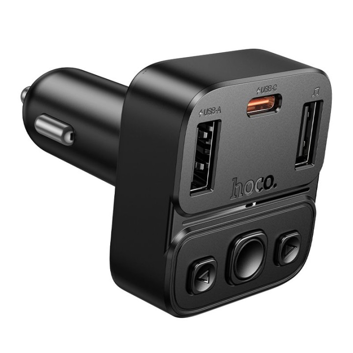 Трансмиттер автомобильный Bluetooth Hoco USB A + USB C QC PD 35W E87 черный
