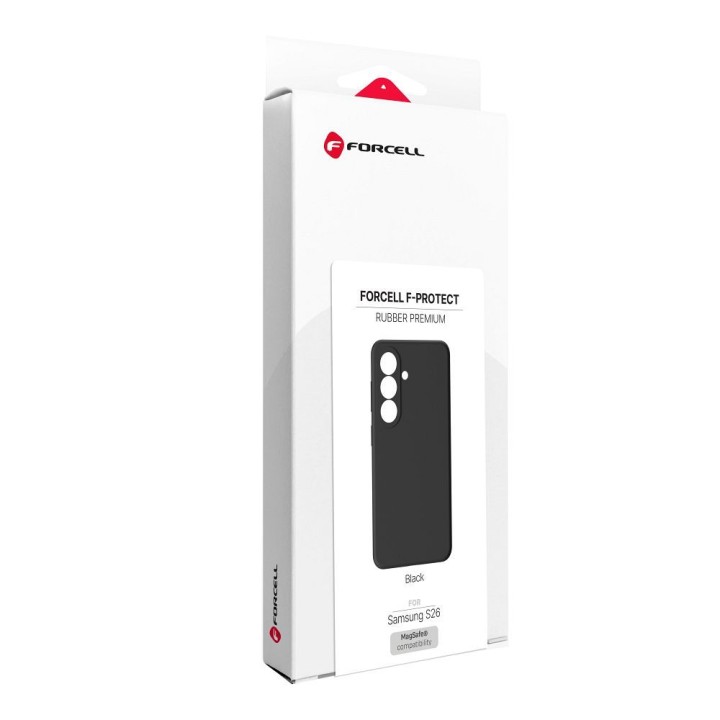 Case for Samsung S26 Forcell F-Protect Rubber Premium compatible with MagSafe black 0INT