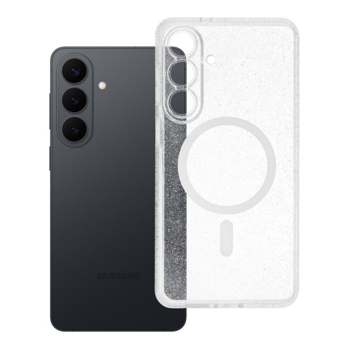 Чохол для Samsung S26 PLUS Clear Mag Cover - Glitter (Str / Camera Protection) сумісний із MagSafe прозорий з блискітками