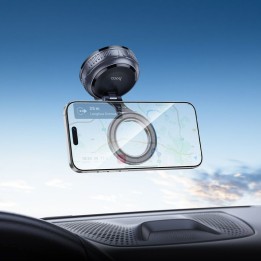 Phone holder for car magnetic Hoco with regulowaną suction cup H92 black grey