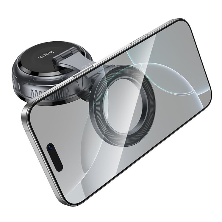 Phone holder for car magnetic Hoco with regulowaną suction cup H92 black grey