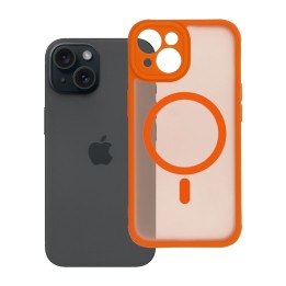 Case for iPhone 15 Full Matte Mag Cover compatible with MagSafe orange