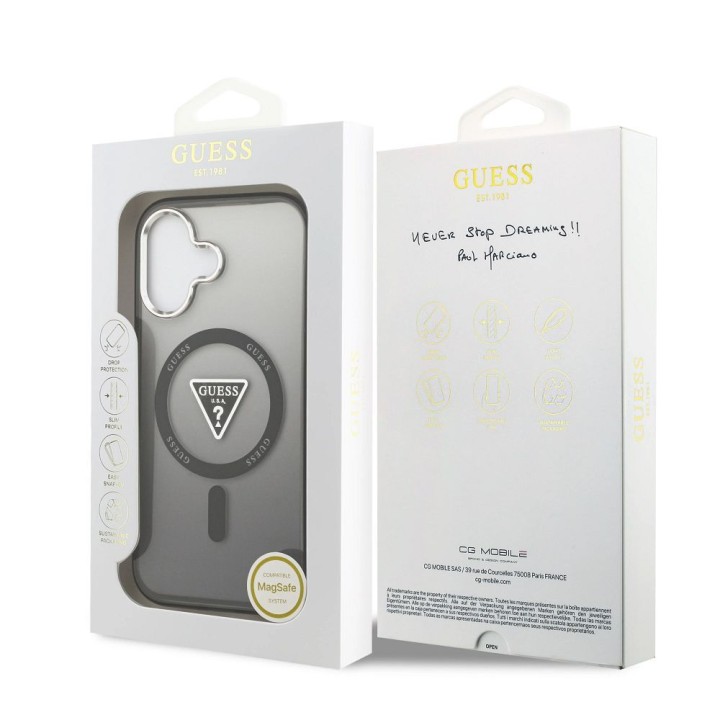GUESS case for IPHONE 17 compatible with MagSafe GUHMP17SHGTMLCGK (IML Gradient W/ Triangle Logo) black