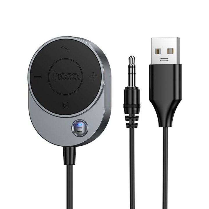 AUX Hoco Bluetooth receiver with Jack 3,5 mm E150 cable grey