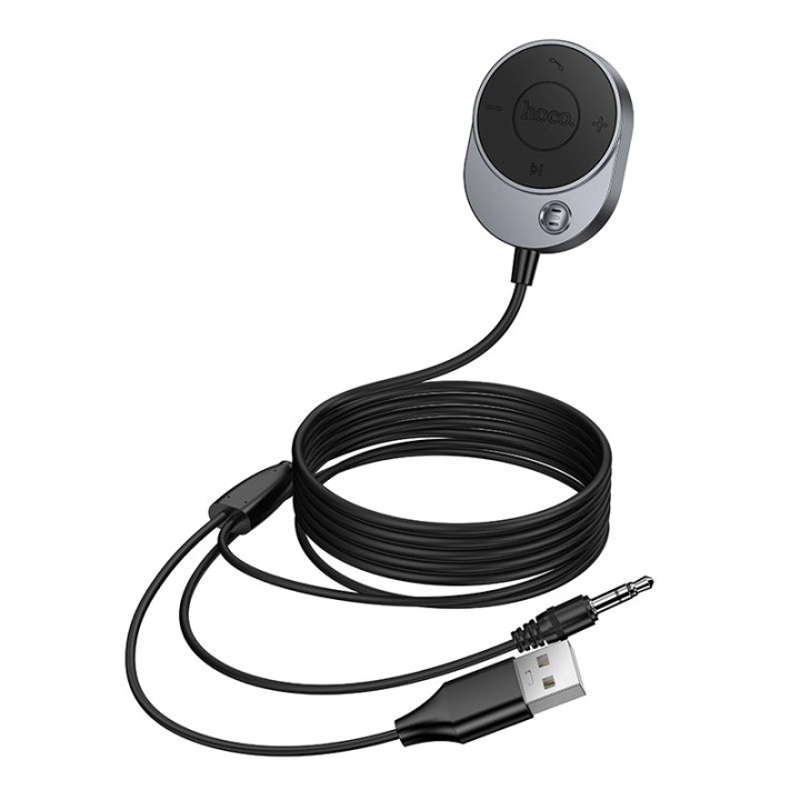AUX Hoco Bluetooth receiver with Jack 3,5 mm E150 cable grey