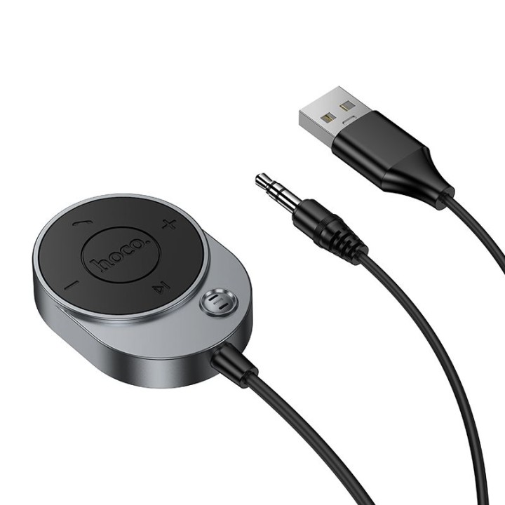 AUX Hoco Bluetooth receiver with Jack 3,5 mm E150 cable grey