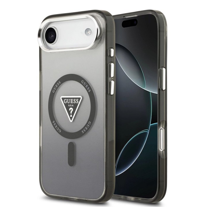GUESS чехол для IPHONE 17 Air совместимый с MagSafe GUHMP17MHGTMLCGK (IML Gradient W/ Triangle Logo) черный